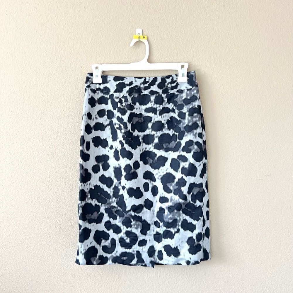 Banana Republic Linen Blend Leopard Print Pencil Skirt